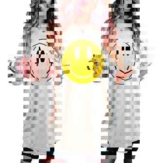 Cara Felizonriente Lindaonrisa Divertido Humor Positivo Risas Broma Camiseta extragrande cómoda para mujer - Regaloses