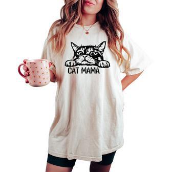 Cat Mom Gato Divertido Mamá Corte Gato Mamá Gato Mamá In Mangas Camiseta extragrande cómoda para mujer - Regaloses