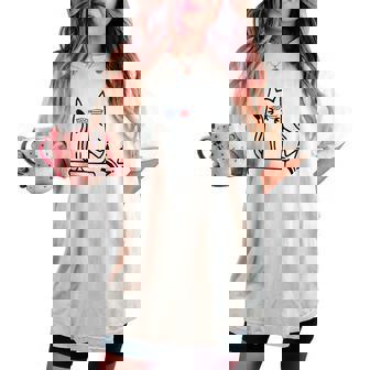 Cat No Kings In America Political Cat Lady Women's Oversized Comfort T-shirt - Thegiftio