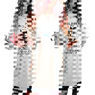 C'est Bon Jeais Bien Touta Bien Drôle De Chat T-shirt oversize confortable pour femme - Cadeauxyz