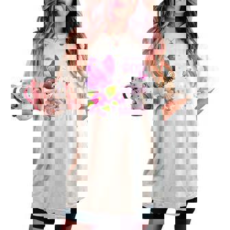 Christian Girls Blessed By God Loved By Jesus Cute Butterfly Women's Oversized Comfort T-shirt | Seseable CA