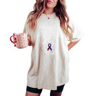 Congenital Heart Disease Chd Awareness Heart Warrior Floral Women's Oversized Comfort T-shirt - Thegiftio UK