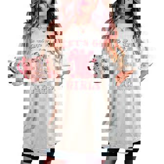 Country Girls Rodeo Woman Pink Cowgirl Lets Go Girls Women's Oversized Comfort T-shirt | Mazezy