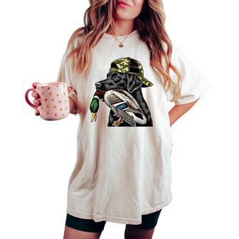 Duck Hunting Black Lab Mallard Retriever Local Southern Boy Women's Oversized Comfort T-shirt - Thegiftio UK