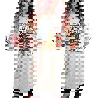 My Favorite Veteran Is My Mom Patriotic Veterans Day Women's Oversized Comfort T-shirt | Mazezy