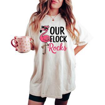 Our Flock Rocks Flamingo Fun Group Matching Women's Oversized Comfort T-shirt - Thegiftio UK