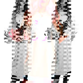 Chicken In Pink Heels Color Women's Oversized Comfort T-shirt - Thegiftio