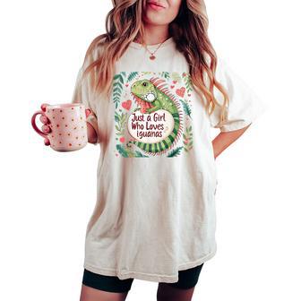 Iguana Lovers Just A Girl Who Loves Iguanas Women's Oversized Comfort T-shirt - Thegiftio UK