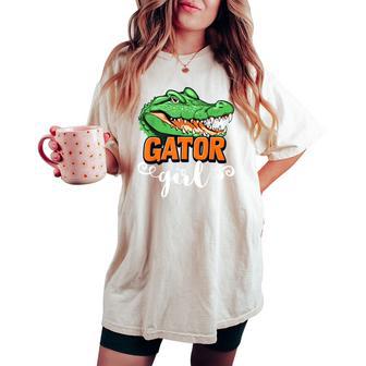 Gator Girl Florida Alligator Souvenir Home State Womens Women's Oversized Comfort T-shirt - Thegiftio UK