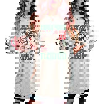 Giddy Up Jingle Horse Santa Cowboy Western Christmas Rodeo Women's Oversized Comfort T-shirt - Monsterry