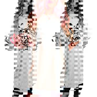 Girls Flowers Pet Floral Hairless Sphynx Cat Lover Women's Oversized Comfort T-shirt - Thegiftio