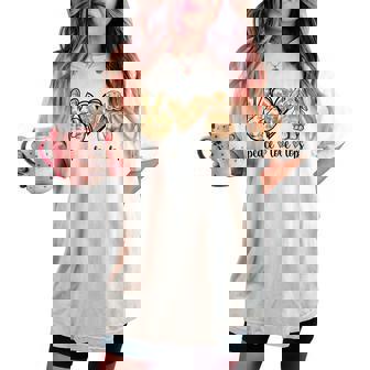 Girls Peace Love Mini Holland Lop Bunny Rabbit Lover Women's Oversized Comfort T-shirt - Thegiftio