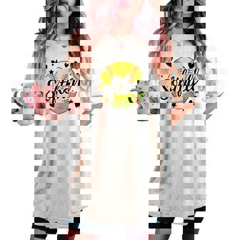 Girls Softball Cute Youth Fastpitch Player Women's Oversized Comfort T-shirt - Monsterry