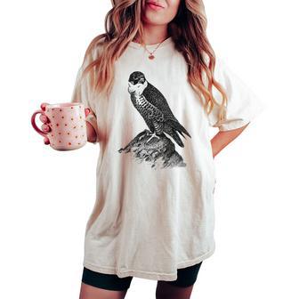 Halcón Peregrino Falconry Regalo De Aves De Rapiña Cuello Camiseta extragrande cómoda para mujer - Regaloses