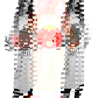 Humour Enseignant Tomate Kawaii École Professeur Espagnol T-shirt oversize confortable pour femme - Cadeauxyz