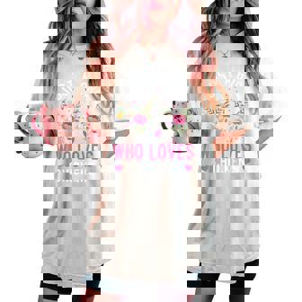 Just A Girl Who Loves Chickens Cute Floral Women's Oversized Comfort T-shirt - Monsterry