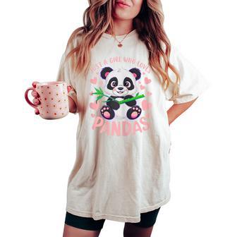 Just A Girl Who Loves Pandas Cute Panda Women's Oversized Comfort T-shirt - Thegiftio UK