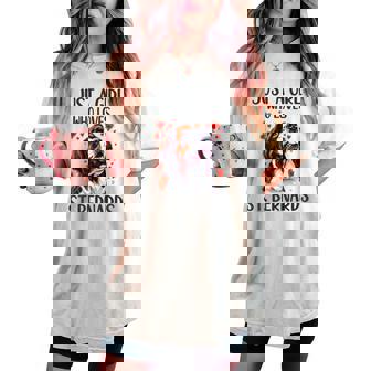 Just A Girl Who Loves St Bernards Saint Bernard Owner Women's Oversized Comfort T-shirt - Thegiftio