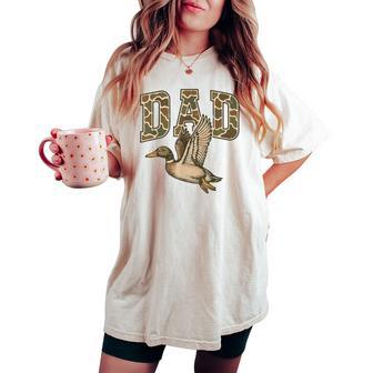 Men's Camo Dad Mallard Duck Hunting Camouflage Dog Hunting Women's Oversized Comfort T-shirt - Thegiftio UK