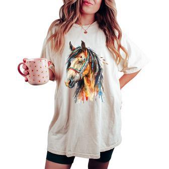 Native American Wild Horse Women's Oversized Comfort T-shirt - Thegiftio UK