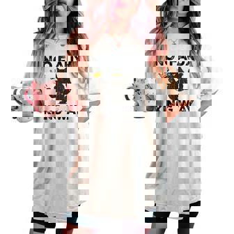 No Faux King Way No Kings In America Black Cat Women's Oversized Comfort T-shirt | Seseable UK