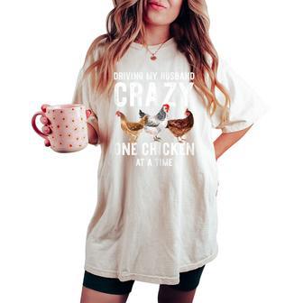 One Chicken At A Time Chicken Lady Wife Mom Women's Oversized Comfort T-shirt - Thegiftio UK