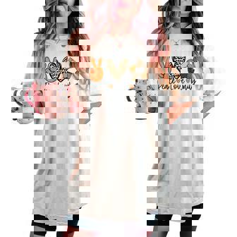 Peace Love Unity Day Orange Anti Bullying Be Kind Kindness Women's Oversized Comfort T-shirt - Seseable