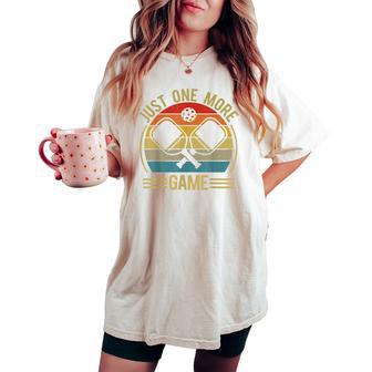 Pickleball- Just One More Game Dad Mom Men Women's Oversized Comfort T-shirt | Mazezy