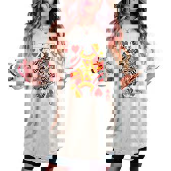 Queen Of Hearts Royal Flush Group Costume Playing Card Women's Oversized Comfort T-shirt - Monsterry