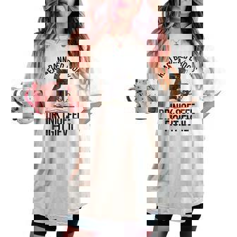 Read Banned Books Drink Coffee Fight Evil Black Cat Women's Oversized Comfort T-shirt | Mazezy