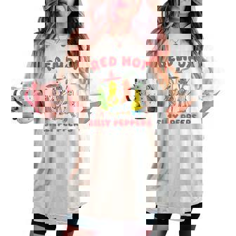 Red Hot Silly Peppers Halloween Vintage Graphic Women's Oversized Comfort T-shirt | Mazezy