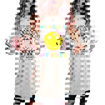 Retro My Niece Is My Bestie Aunt And Niece Matching Women's Oversized Comfort T-shirt - Monsterry