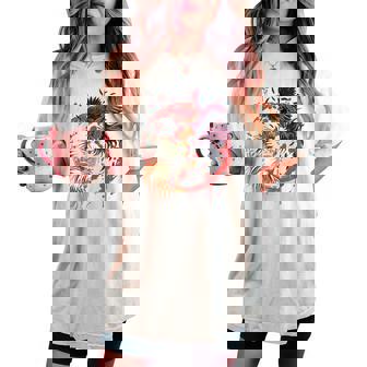 Rooster Cock Fight Chicken ノベルティ ファーマーズギフト レディースオーバーサイズコンフォートTシャツ - Kawaiitshirt