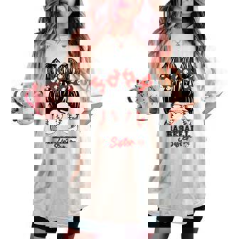 Sister Baseball Messy Bun Sunglasses Women's Oversized Comfort T-shirt - Thegiftio