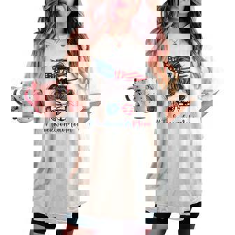 Taekwondo Mom Usa American Flag 4Th Of July Women's Oversized Comfort T-shirt - Thegiftio