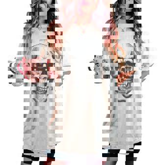 Tête De Mort Gothique Et Punk De Motard T-shirt oversize confortable pour femme - Cadeauxyz