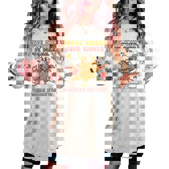 Thanksgiving Grammar Thankful English Teacher Fall Turkey Women's Oversized Comfort T-shirt - Thegiftio