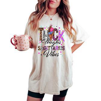 Thick Thighs Sagittarius Vibes Coffee Zodiac Black Women Women's Oversized Comfort T-shirt | Mazezy