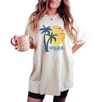 Vintage Negril Jamaica Beach Sunset Souvenir Women's Oversized Comfort T-shirt - Thegiftio UK