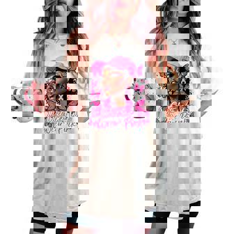 We Wear Pink In October Black Breast Cancer Butterfly Women's Oversized Comfort T-shirt | Mazezy