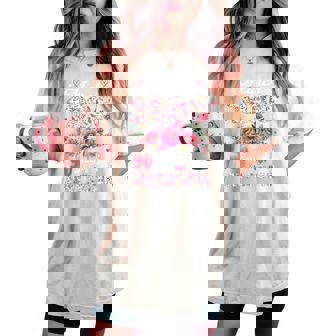 オンバック 90歳 1936年3月 花柄 90歳の誕生日 レディースオーバーサイズコンフォートTシャツ - Kawaiitshirt