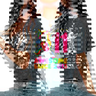 11 Years Old Unicorn Dabbing 11Th Birthday Girl Party Women's Oversized Comfort T-Shirt | Seseable UK