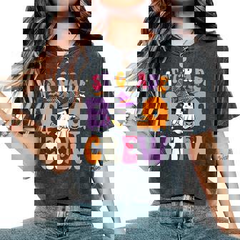 1St Grade Boo Crew Spooky First Grade Halloween Teacher Women's Oversized Comfort T-Shirt | Seseable FR