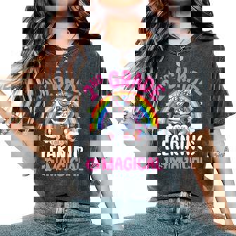 2Nd Grade Unicorn Cat Magical Caticorn Back Tochool レディースオーバーサイズコンフォートTシャツ - Kawaiitshirt