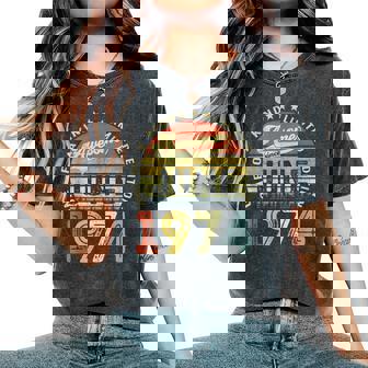 48 Años Cumpleaños Hombre Intage Nacido En Junio 1974 Camiseta extragrande cómoda para mujer - Regaloses