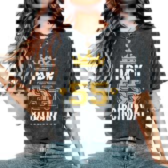 55歳の男性と女性のためのhappy 5Th Birthdayアイデア レディースオーバーサイズコンフォートTシャツ - Kawaiitshirt