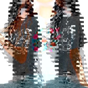 67 Floral Flower Gen 67Th Birthday Number 67 Women's Oversized Comfort T-Shirt | Seseable UK