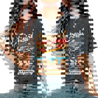 80Th Birthday Retro Vintage 1945 Women Women's Oversized Comfort T-Shirt | Seseable UK