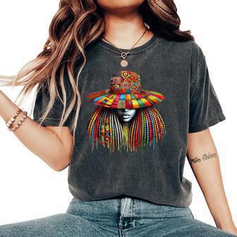 Afro Black Woman African Melanin Queen Black History Month Women's Oversized Comfort T-Shirt | Mazezy