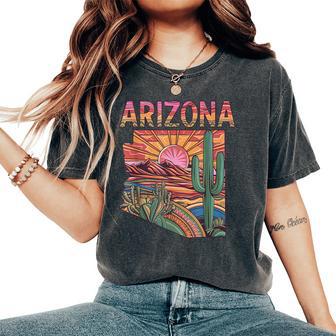 Arizona Flag Arizona Cactus Desert Az State Pride Women's Oversized Comfort T-Shirt - Monsterry